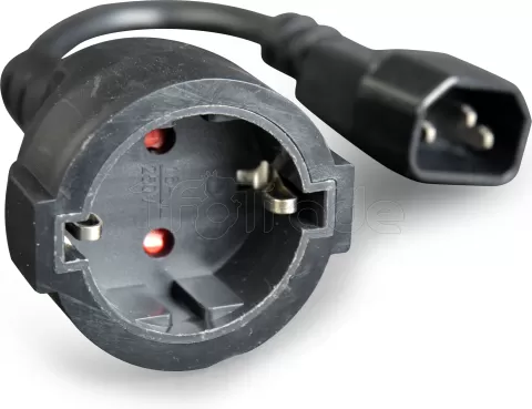 Photo de Câble d'alimentation CableXpert CEE 7/7 F vers C14 (prise schuko) 15cm F/M (Noir)