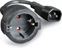 Photo de Câble d'alimentation CableXpert CEE 7/7 F vers C14 (prise schuko) 15cm F/M (Noir)
