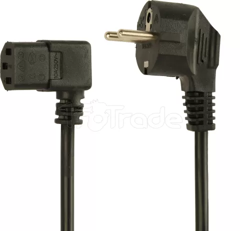 Photo de Câble d'Alimentation CableXpert coudé droit 1,5m (Noir)