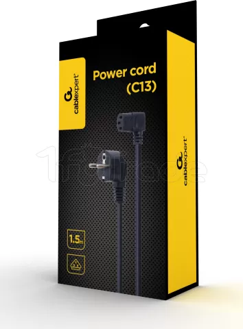 Photo de Câble d'Alimentation CableXpert coudé droit 1,5m (Noir)