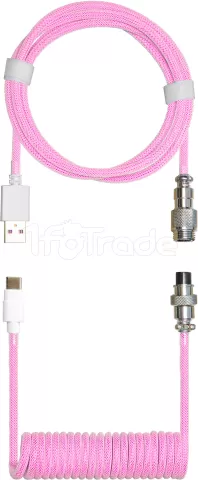 Photo de Câble de clavier Cooler Master Coiled Cable USB Type A - Type C M/M 1,5m (Magenta)