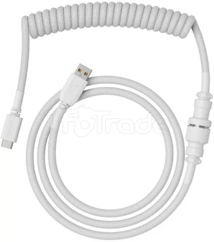 Photo de Cable de clavier Glorious PC Gaming Race Coiled USB Type C 1,4m (Blanc)