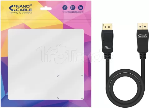 Photo de Câble DisplayPort 1.4 Nanocable 0.5m M/M (Noir)
