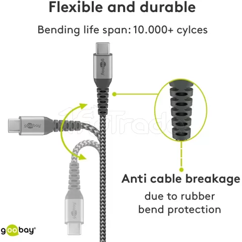Photo de Cable Goobay USB 3.0 Type C MM 2m (Gris)