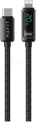 Photo de Câble Havit CB6246 USB-C vers Lightning 1,2m M/M 20W (Noir)