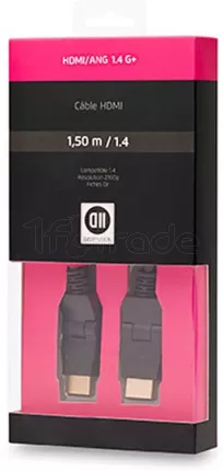 Photo de Cable HDMI 1.4 D2 Diffusion 1,5m M/M inclinable 180° (Noir)