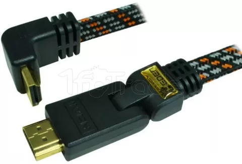 Câble HDMI 1.4 Heden coudé à 90° 2m M/M (Noir) pour professionnel, 1fotrade  Grossiste informatique