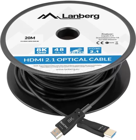 Photo de Cable Lanberg HDMI 2.1 MM 20m (Noir)