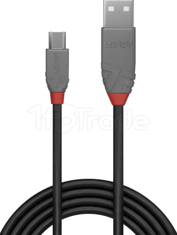 Photo de Cable Lindy Anthra Line USB 2.0 vers Micro B M/M 20cm (Gris)