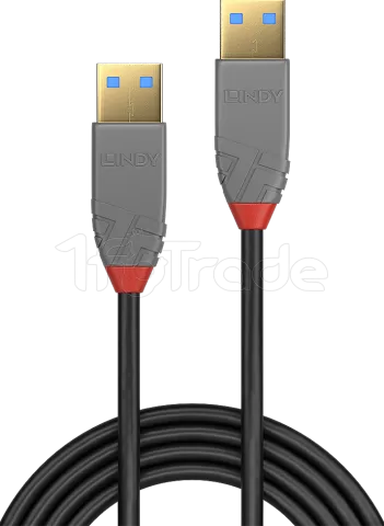 Photo de Cable Lindy Anthra Line USB 3.2 vers USB-A M/M 3m (Gris)