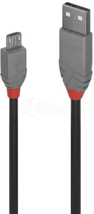 Photo de Cable Lindy USB 2.0 type A - Micro B M/M 2m (Gris)