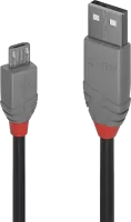 Photo de Cable Lindy USB 2.0 type A - Micro B M/M 5m (Gris)