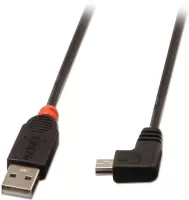 Photo de Cable Lindy USB 2.0 Type A vers mini B coudé à 90° 1m MM (Noir)