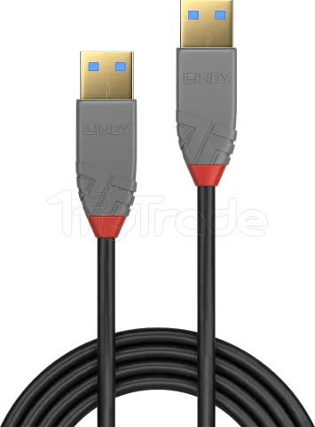 Photo de Cable Lindy USB 3.0 type A 1m (Noir/Gris)