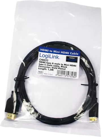 Photo de Cable LogiLink HDMI vers mini HDMI 1.5m M/M