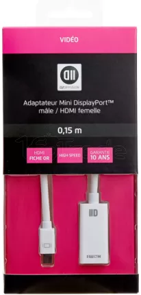 Photo de Cable Mini DisplayPort vers HDMI D2 Diffusion 15cm (Blanc)