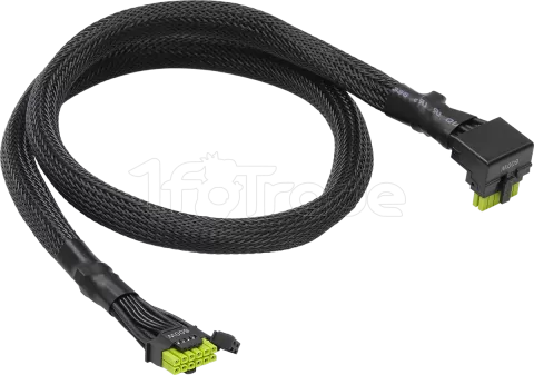 Photo de Cable modulaire ASRock CB-12V2X6L600W - 1x PCIe 12+4 pins coudé 90° 70cm (Noir)