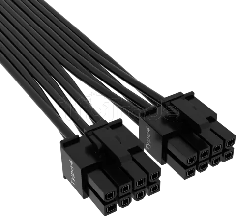 Photo de Cable modulaire Corsair 12VHPWR - 1x PCIe 12+4 pins (Noir)