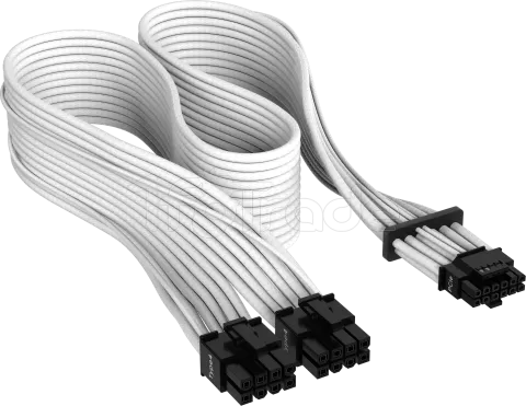 Photo de Câble modulaire Corsair Premium 600W PCIe 5.0 65cm (Blanc)