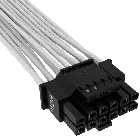 Photo de Câble modulaire Corsair Premium 600W PCIe 5.0 65cm (Blanc)
