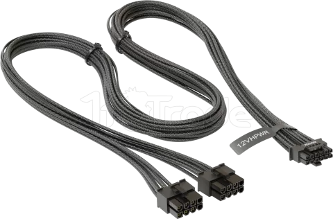 Photo de Cable modulaire Seasonic 12VHPWR - 1x PCIe 12+4 pins vers 2x 8 pins (Noir)