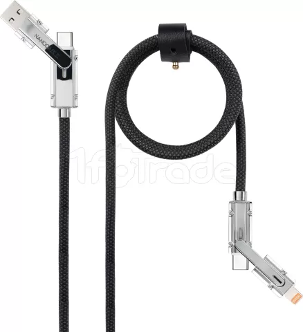 Photo de Cable Nanocable USB-A/USB-C vers USB-C/Lightning M/M 2m (Noir/Gris)
