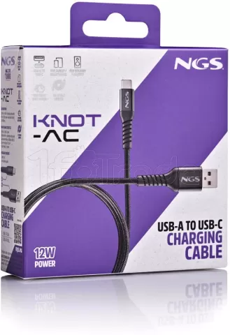 Photo de Cable NGS Knot USB-A/C M/M 1m (Noir)