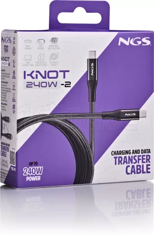 Photo de Cable NGS Knot USB-C M/M -2m 240W (Noir)