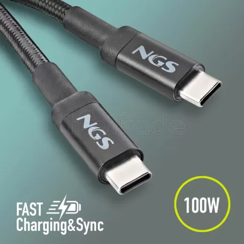 Photo de Cable NGS Knot USB-C M/M 3m 100W (Noir)