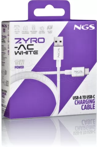 Photo de Cable NGS Zyro USB-A/C M/M 1m 15W (Blanc)