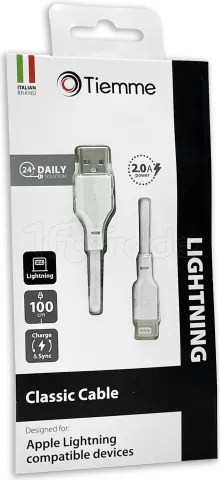 Photo de Câble Tiemme Classic USB type A - Lightning M/M 12W 1m (Blanc)