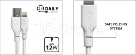 Photo de Câble Tiemme Classic USB type A - Lightning M/M 12W 2m (Blanc)