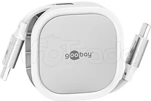 Photo de Cable USB 2.0 type C rétractable Goobay (Blanc)