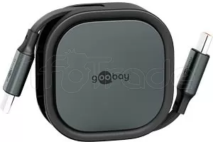 Photo de Cable USB 2.0 type C rétractable Goobay (Noir)