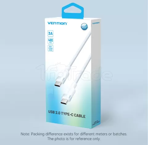 Photo de Cable Vention USB-C M/M 1m 60W (Noir/Gris)