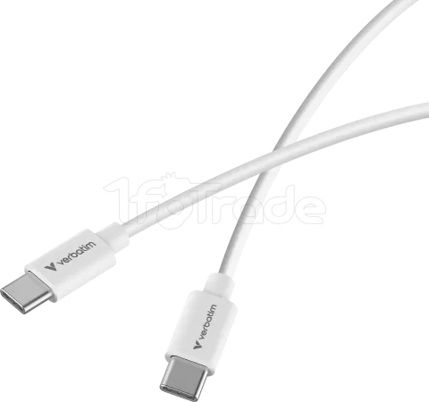 Photo de Cable Verbatim Essentials Sync & Charge USB-C 100W 3m (Blanc)