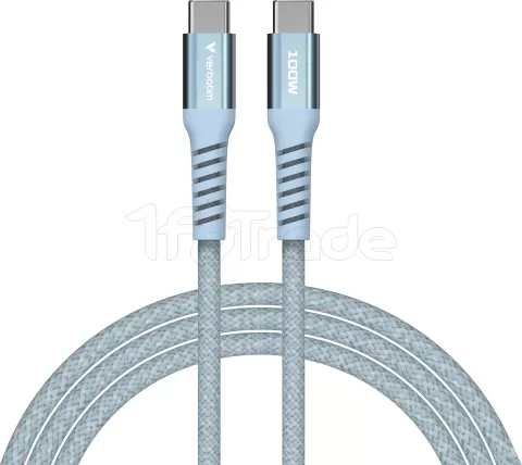 Photo de Câble Verbatim USB-C magnétique 1,2m M/M 100W (Bleu)