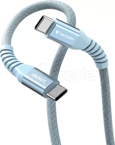 Photo de Câble Verbatim USB-C magnétique 1,2m M/M 100W (Bleu)