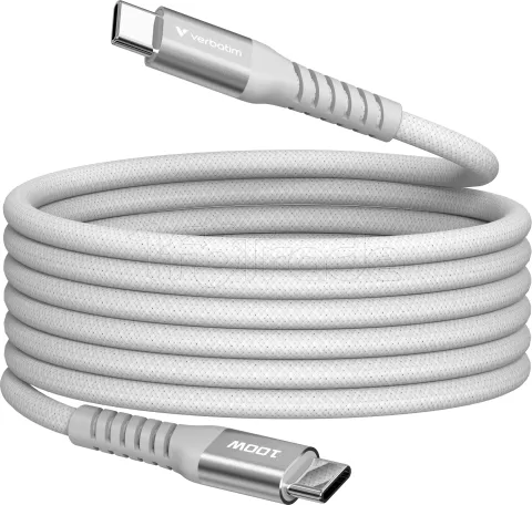 Photo de Câble Verbatim USB-C magnétique 1,2m M/M 100W (Gris)