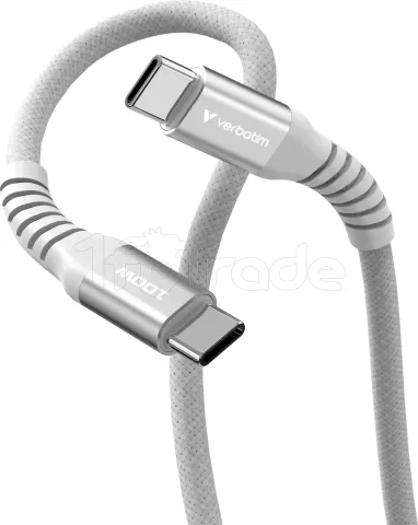 Photo de Câble Verbatim USB-C magnétique 1,2m M/M 100W (Gris)