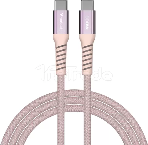 Photo de Câble Verbatim USB-C magnétique 1,2m M/M 100W (Rose)