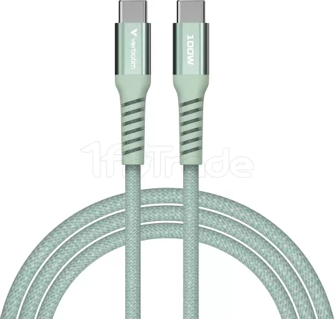 Photo de Câble Verbatim USB-C magnétique 1,2m M/M 100W (Vert)