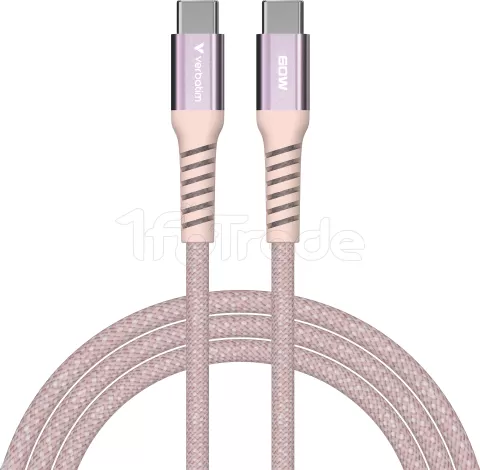 Photo de Câble Verbatim USB-C magnétique 1,2m M/M 60W (Rose)