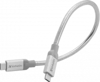 Photo de Câble Verbatim USB-C M/M 30cm Acier Inoxydable (Blanc/Gris)