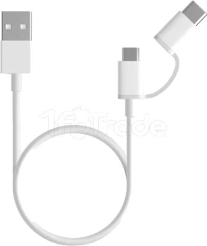 Photo de Cable Xiaomi Mi USB vers Micro USB + Type C 30cm (Blanc)