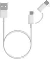 Photo de Cable Xiaomi Mi USB vers Micro USB + Type C 30cm (Blanc)