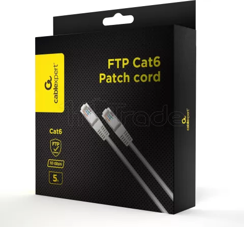 Photo de Câble/Cordon réseau CableXpert RJ45 Catégorie 6 FTP (F/UTP) Droit 5m (Blanc)