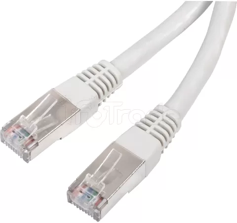 Photo de Câble/Cordon réseau RJ45 Catégorie 6 FTP (F/UTP) Droit 15cm (Blanc)