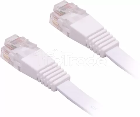 Photo de Câble/Cordon réseau RJ45 Catégorie 6 FTP (F/UTP) Droit 1m (Blanc)