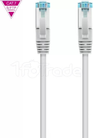 Photo de Câble/Cordon réseau RJ45 Nanocable Catégorie 7 S-FTP (S/FTP) Droit 50cm (Gris)